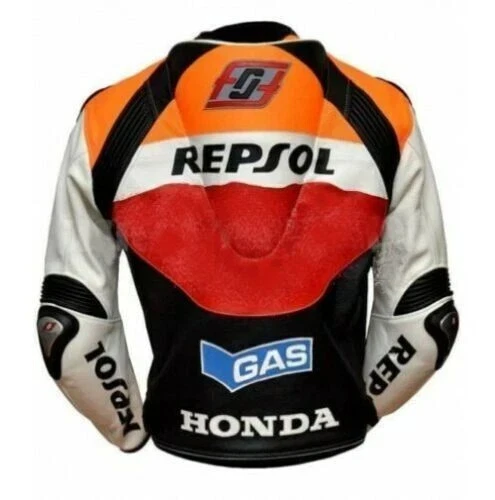 HONDA REPSOL MEN MOTORBIKE LEATHER JACKET MOTORBIKE JACKET RIDER RACING JACKET - Imagen 2 de 4