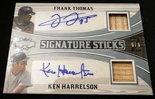2024 24 Leaf Lumber Signature Sticks Frank Thomas Ken Harrelson Bat Blue Auto /6
