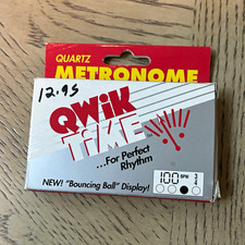 Qwik Time Quartz Metronome w/ Bouncing Ball Display, Vintage, Red/Gray
