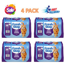 4 Pack- Fresh Step Multi-Cat Clumping Litter With Febreze Freshness, 38 LB Bag