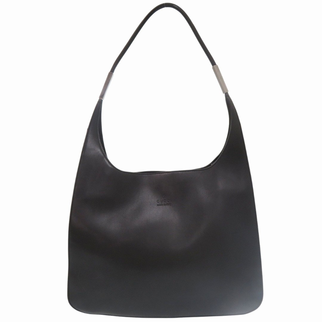 Gucci Women’s Black Leather One-Shoulder Bag Silver Hardware Used