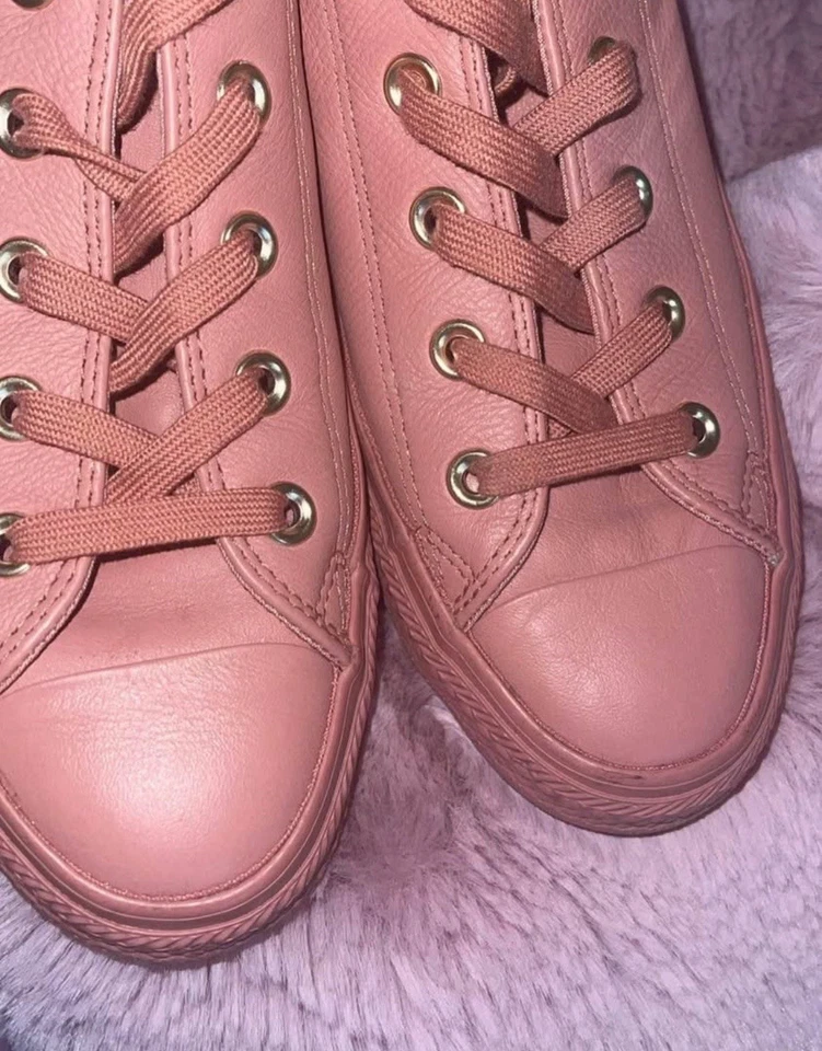 Converse All Star raro couro rosa malva tamanho 6 - Imagem 3 de 4