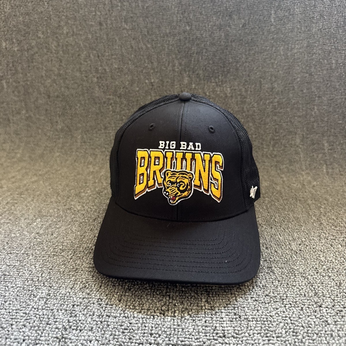 '47 Brand Boston Bruins Trucker Snapback Black Gold OSFA NHL Hat