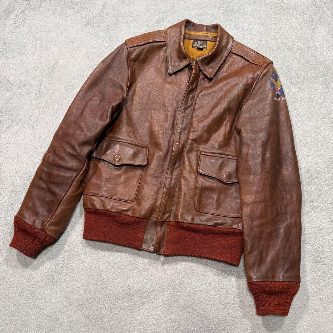 Buzz Ricksons A-2 Flight Jacket Leather Brown 36 - image 1