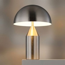 Tischlampe Nachttischlampe Tischleuchte 2 flammig Wohnzimmerlampe silber H 39cm