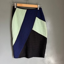 MAEVE by ANTHROPOLOGIE Women's 0 Block Color Pleated Pencil Skirt Classic Preppy