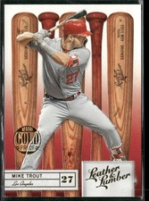 2019 Panini Leather & Lumber - Bats Mike Trout #70 Embossed Gold Proof