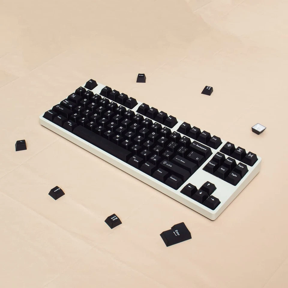 130 Keys PBT Japanese Keycaps Cherry Profile DYE-Sub Navy Theme Minimalist St... - Image 4 of 4