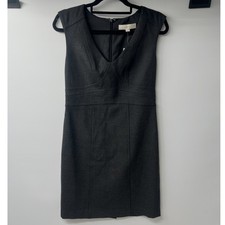 LOFT Sleeveless V Neck Sheath Dress Dark Gray Business Work Size 4