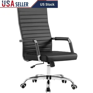 Comfortable Ergonomic Office Chair W/ Thick Padded Seat PU Leather Gaming New
