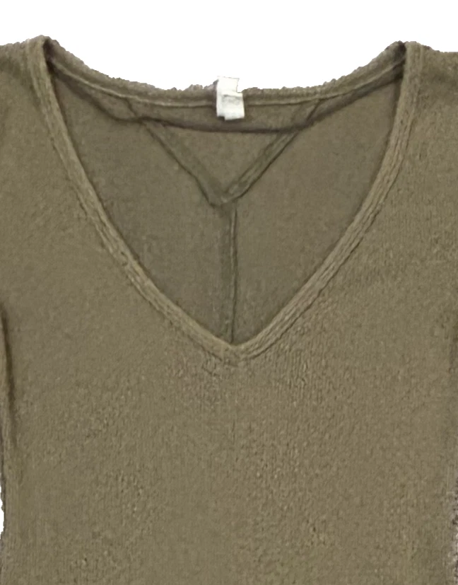 Top térmico tejido gofre We the Free para mujer manga en contraste verde pequeño Foto 3 de 4