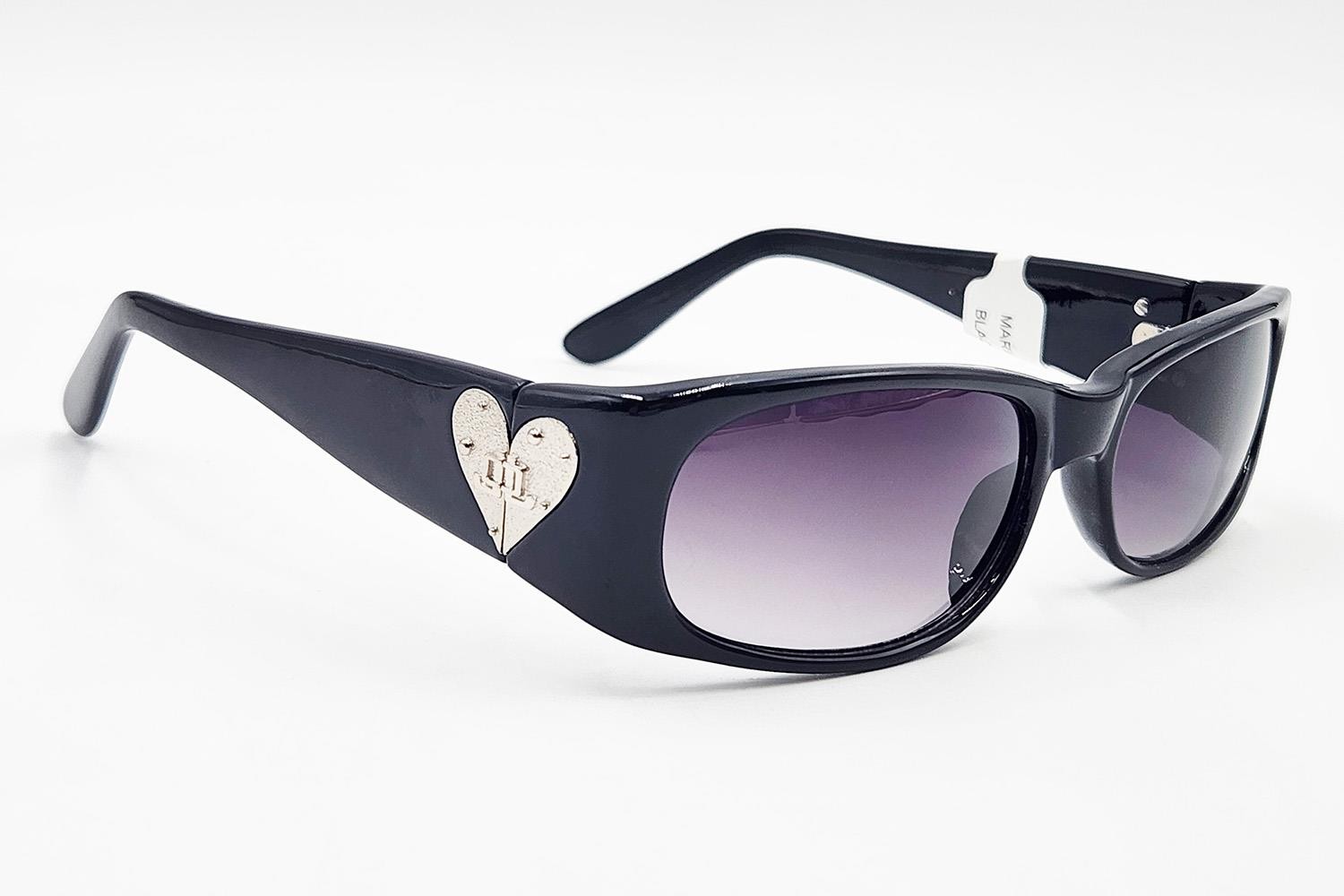 JLO By Jennifer Lopez Sunglasses Black w/ Silver Hearts Gray Gradient 67075