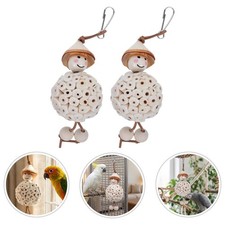 6 pcs Bird Toys for Parakeets | Wood Foraging Toy Hanging Set | Safe Chewing