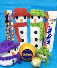KNITTING PATTERN 304: Christmas Snowman Smartie bags + chocolate orange/F.Rocher