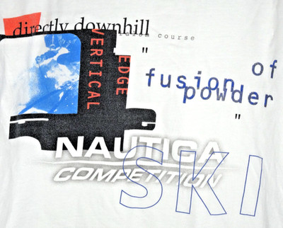Vintage Nautica Competition T Shirt XL Mens 90s Skiing Streetwear Tee Made USA