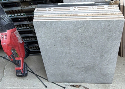 Premium Porcelain vulkon Grey Matte Floor paver Tiles 3/4  thick24/24/400