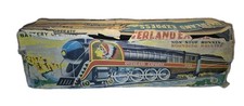 Vintage Tin Litho Overland Express 3140 Battery Operated Train Japan Modern Toys