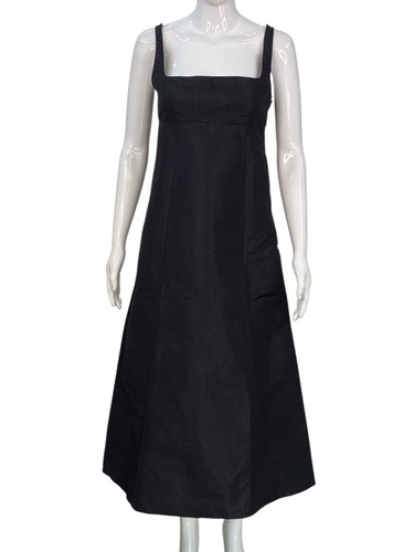 Doen Femmes Celina Heirloom Noir sans Manche Soie Trapèze Midi Robe TAILLE XS - Photo 3 sur 14