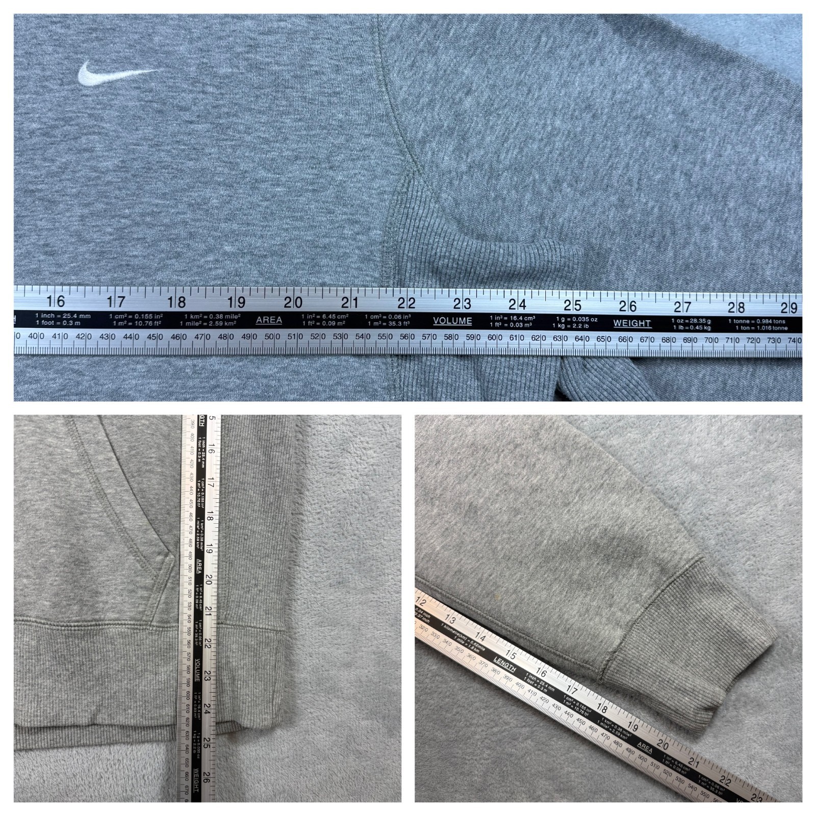 Vintage Nike Athletic Dept 2000's Y2K Grey Mini Swoosh Oversized Large Hoodie image 6