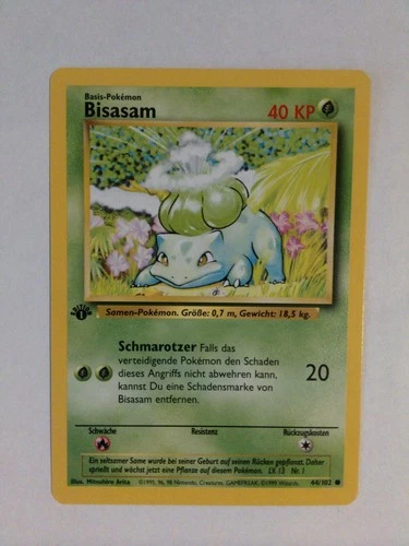 Pokemon Bisasam/Bulbasaur Base Set 1st Edition German