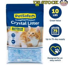 Premium Fresh Crystal Cat Litter Low Tracking Silica Odor Control 10lb Dust Free