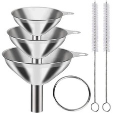 3 Stück Edelstahl Trichter Set Klein Strainer Trichter mit 2 Reini Küchenhelfer