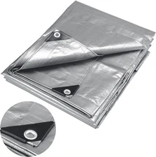 Heavy Duty Poly Tarp Silver 16 ft x 20 ft 12MIL Thickness Waterproof  Cover- 1pc