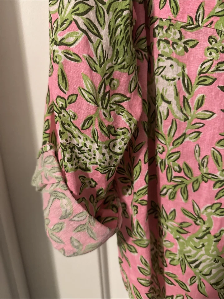 Lilly Pulitzer вид на море льняной длинным рукавом на пуговицах размер XXL новый с Ярлыками - Изображение 2 из 4