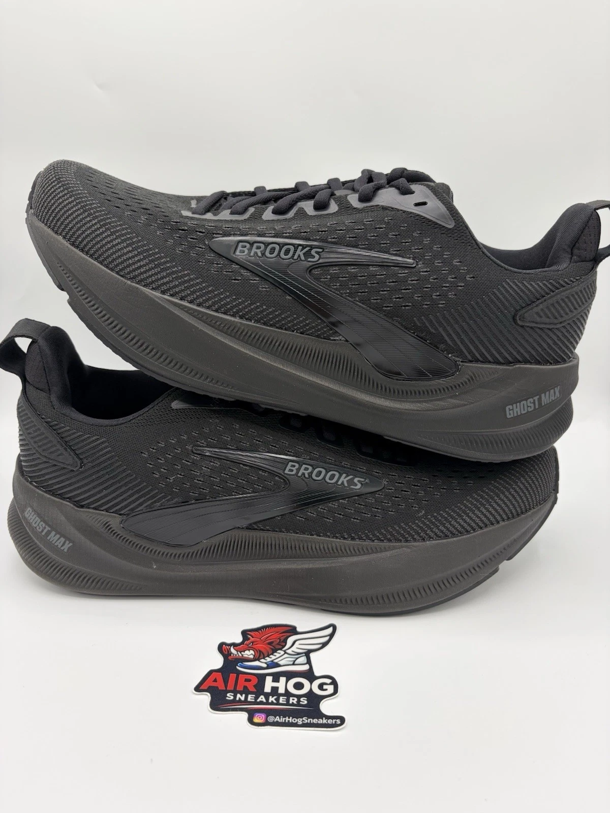 Brooks Ghost Max 4 Black/Black/Ebony Men's Run & Walk Size 8.5 Medium/D New