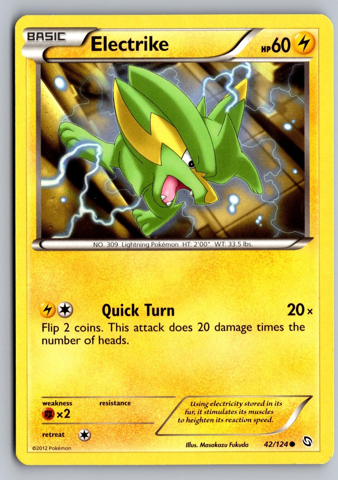 Electrike 42/124 Common Dragons Exalted Pokemon Moderately Played