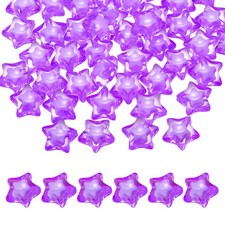 100pcs Acrylic Star Beads, 14mm Star-Shaped Pony Loose Spacer Beads, Dark Purple