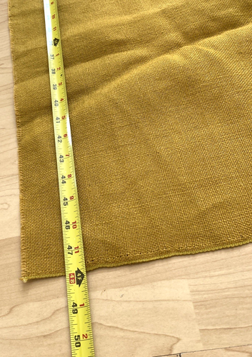 Tessuto Trapuntino Cotone Materiale Giallo Oro Marrone Lino Tela Tessuto 4' x 79" - Foto 4 di 5