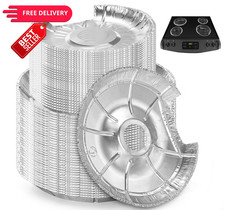 Yesland 100 Pack Stove Burner Covers, Disposable 6-inch & 8-inch, Silver
