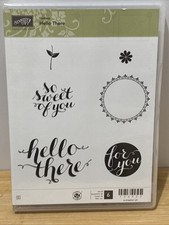 Stampin' Up HELLO THERE Rubber Stamp Set of 6 133922 Floral Hello For You NOS