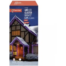 480 LED Cluster Christmas Lights Rainbow Multi Action Indoor Outdoor Open Box