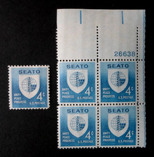1960 SEATO - Cat # 1151 Plate Block and Single 4c Stamps MNH OG