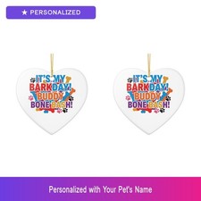 Custom Pet Birthday Set of 2 Ornament Personalized Name Dog Lover