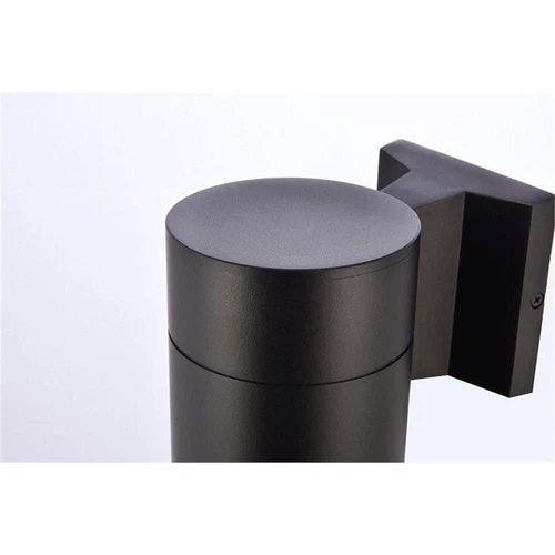 Living District Raine 1-Light Modern Aluminum Outdoor Wall Light - Black - Picture 5 of 6