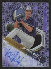 2018 BOWMAN HIGH TEK MICHEL BAEZ PHT-MB AUTOGRAPH PURPLE DIFFRACTOR /150 PADRES