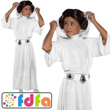 Rubies Official Deluxe Star Wars Princess Leia Girls Fancy Dress Costume New