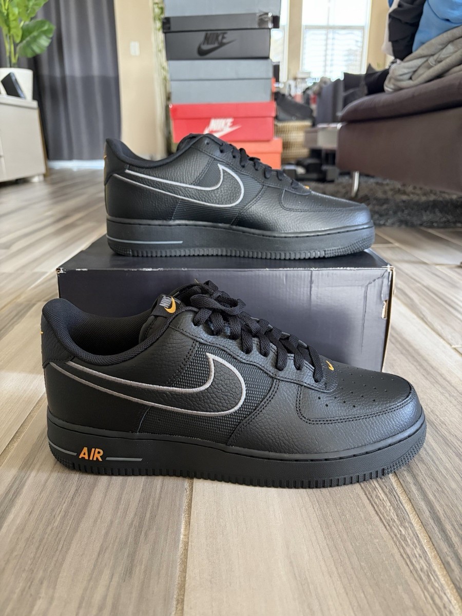 Men's Nike Air Force 1 '07 SE Sneakers Shoes - Black Laser Orange