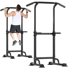 Power Tower Pull Up Bar Station Adjustable Freestanding Dip Station for Home Gym
