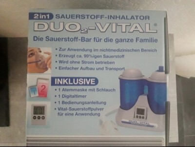 Sauerstoff Inhalator DUO2 Vital Sauerstoff- & Wasserdampf   2 in 1  NEU OVP