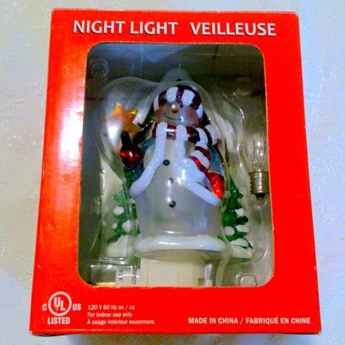 Veilleuse Christmas Snowman Night Light NIB - Picture 2 of 3