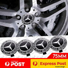 * 2020 SET 4x Pour Mercedes Benz Alloy Wheel Centre Caps 75 mm Noir 1714000025