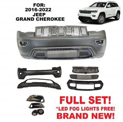 #ad #ad Front Bumper Set Assembly Kit with LED for 2016 2022 Jeep Grand Cherokee New $399.00