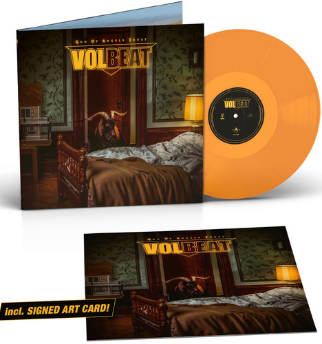 Volbeat - God of Angels Trust LIM Lamplight Glow Vinyl LP HAND SIGNED Art-C NEU prezzo ebay