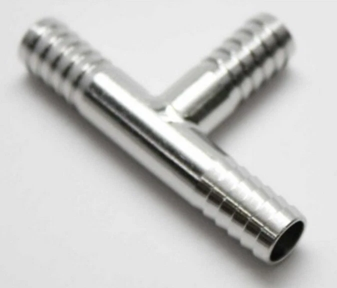 APEX 3/8” Barbed Tee Stainless Steel Food Grade Liquid/ Co2