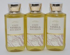 3 NEW BATH BODY WORKS COZY VANILLA BOURBON SHOWER GEL WASH ALOE VITAMINS 10 OZ