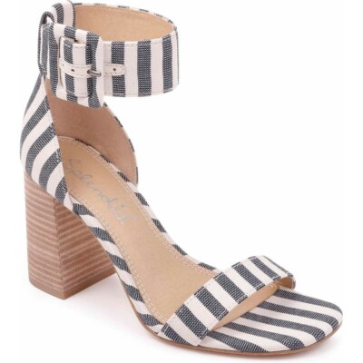 Splendid 250089 Womens Block Heel Ankle Strap Sandal Stripe Size 7 Medium